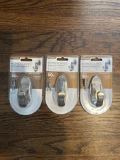 EZ Ancor Homescapes Brushed Nickel Metal Hook 30 lb Capacity Pack of 3