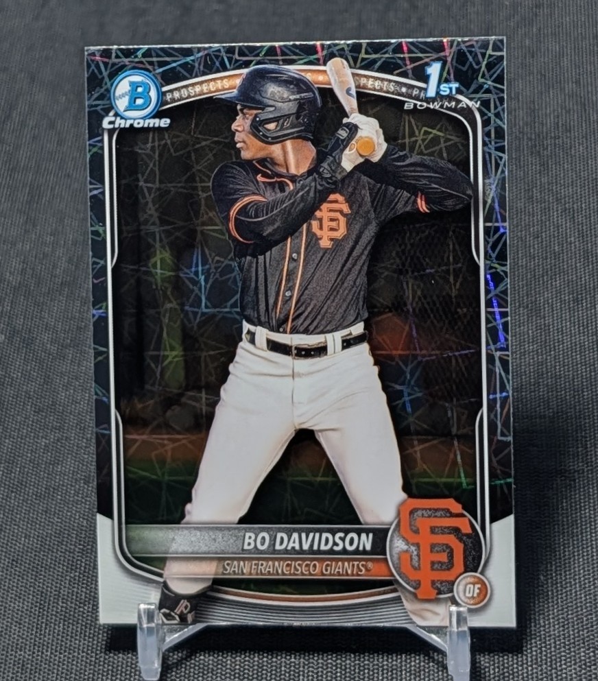 Bo Davidson 1st Laser Refractor Rookie 2025 Bowman Chrome Card #BCP-206 Giants