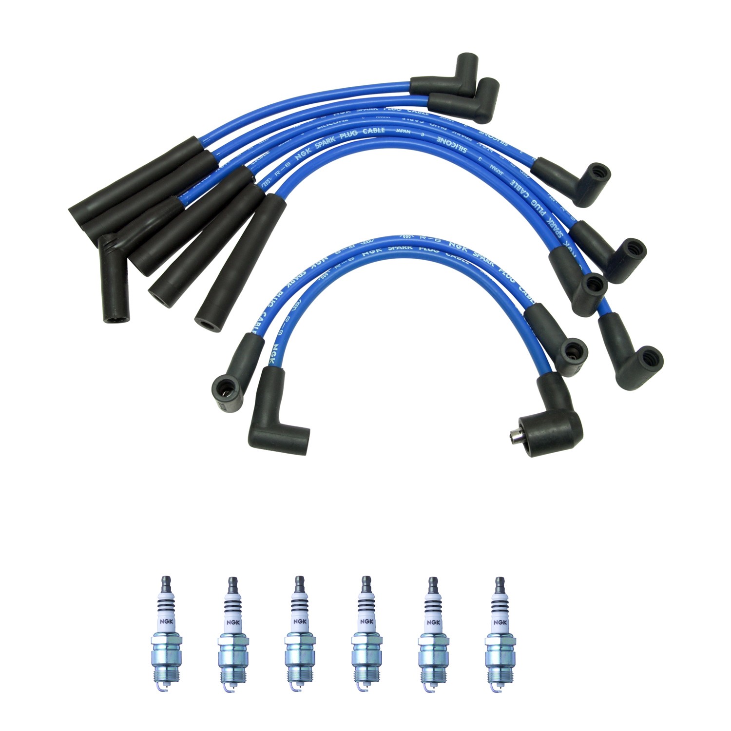 NGK Wire Set  6 Iridium IX Spark Plugs Kit for Bronco E-Series F-Series 4.9 L6