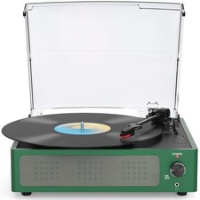 WOCKODER Vinyl Record Players Turntable with Speakers Wireless Receiver 3 Spe...