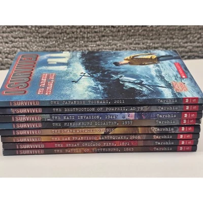 Scholastic I Survived Book Lot 8 Books Lauren Tarshis Historical Fiction Kids - Image 1 of 4