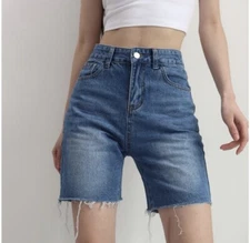 women summer shorts high waist bermuda straight Leg