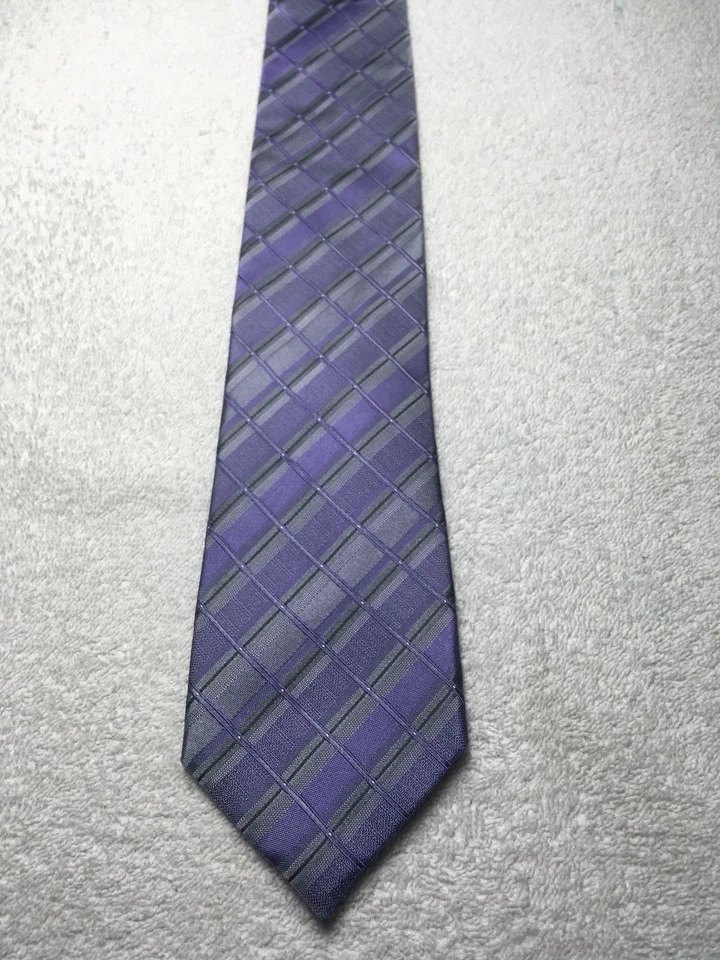 CORBATA HOMBRE KENNETH COLE MORADA Y GRIS 3,25 X 60 Foto 2 de 4