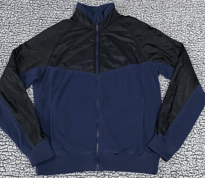 Nike Sportswear Fleece Men's L Windbreaker Full Zip Jacket Navy Gray