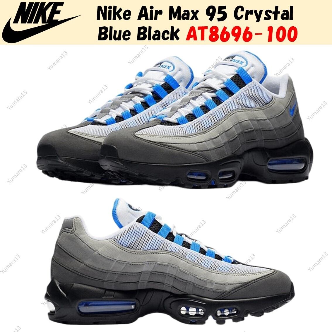 Nike Air Max 95 Crystal Blue Black AT8696-100 Men's Size | eBay Nike Air Max 95 Crystal Blue Black AT8696-100 Men's Size | eBay