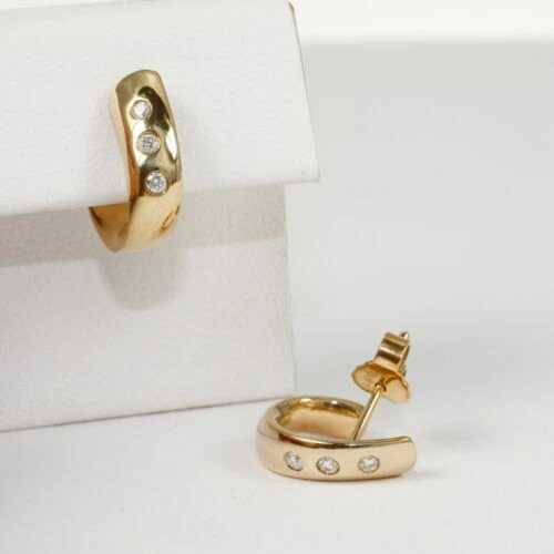 Brillantschliff Echtschmuck im Ohrstecker-Stil