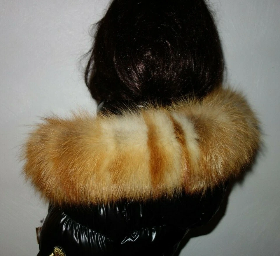 Luxus Fuchs Pelz Kapuze Kragen Rotfuchs Fellkragen Parka Jacke Pelzkragen Mantel - Bild 3 von 4