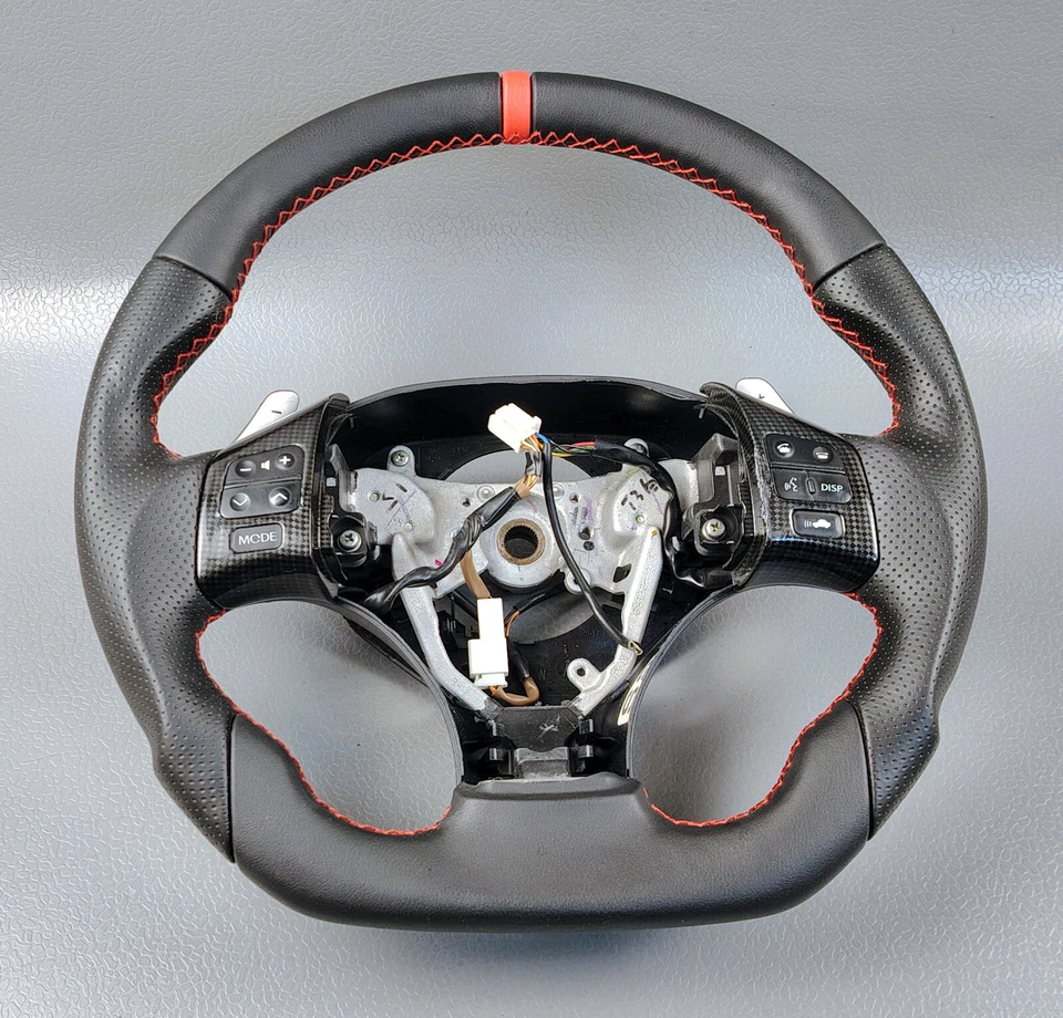 Lexus Is250 Is350 Isf Rote Nähte Multimedia Flaches Lederlenkrad - Bild 3 von 4