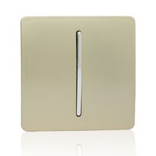 Trendi Switch Gold Designer Rocker On/Off Light Switches 1-8 Gang Chrome Switch
