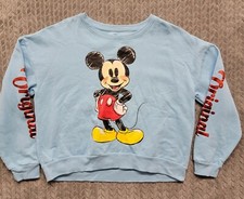 Original Disney Mickey Mouse Sweatshirt Womens Size 2XL Sky Blue   