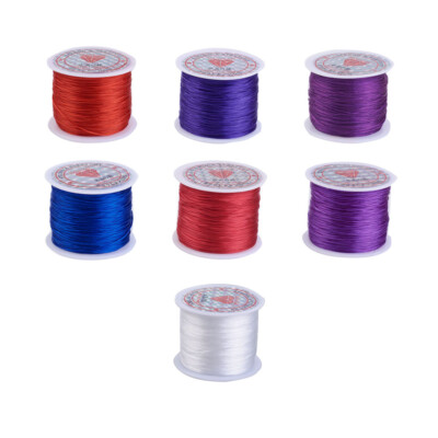 45m Flat Spandex Elastic Crystal String Stretch Beading Threads Crafting 0.5mm