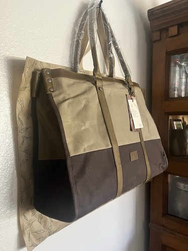 TSD Marke Stone Creek beige gewachste Canvas/Leder Tragetasche NEU MIT ETIKETT & VERPACKUNG - Bild 2 von 24