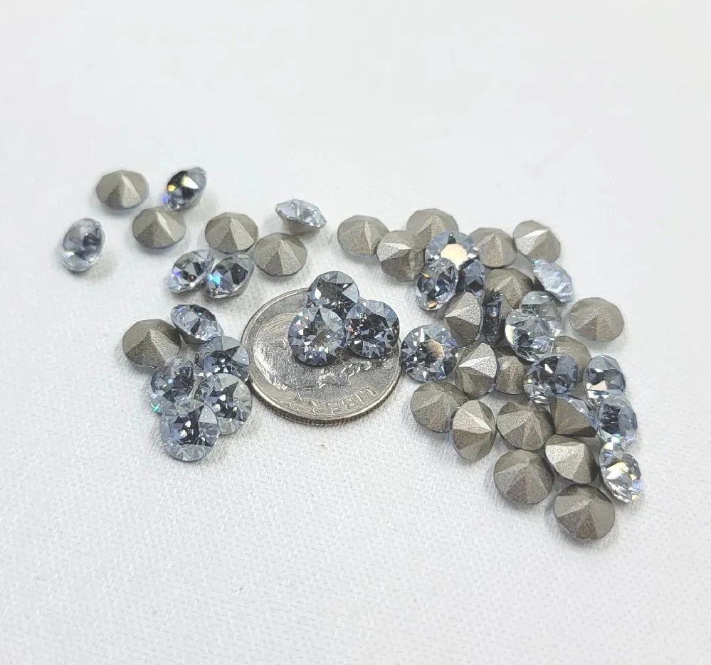 Swarovski 1028 Xilion Chatons Crystal Blue Shade Round Stone 48pcs