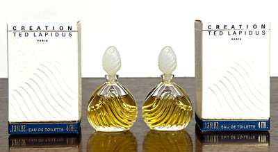 2x CREATION By TED LAPIDUS 0.13oz / 4ml ea Eau de Toilette MINIS NEW IN BOX