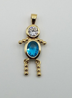 BIRTHSTONE BABY Charm Pendant 24k Yellow Gold Plated all months Boy and Girls