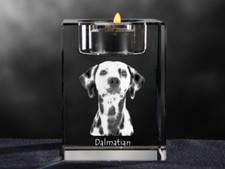 Dalmatian, Crystal Candle Holder With Dog, Crystal Animals DE