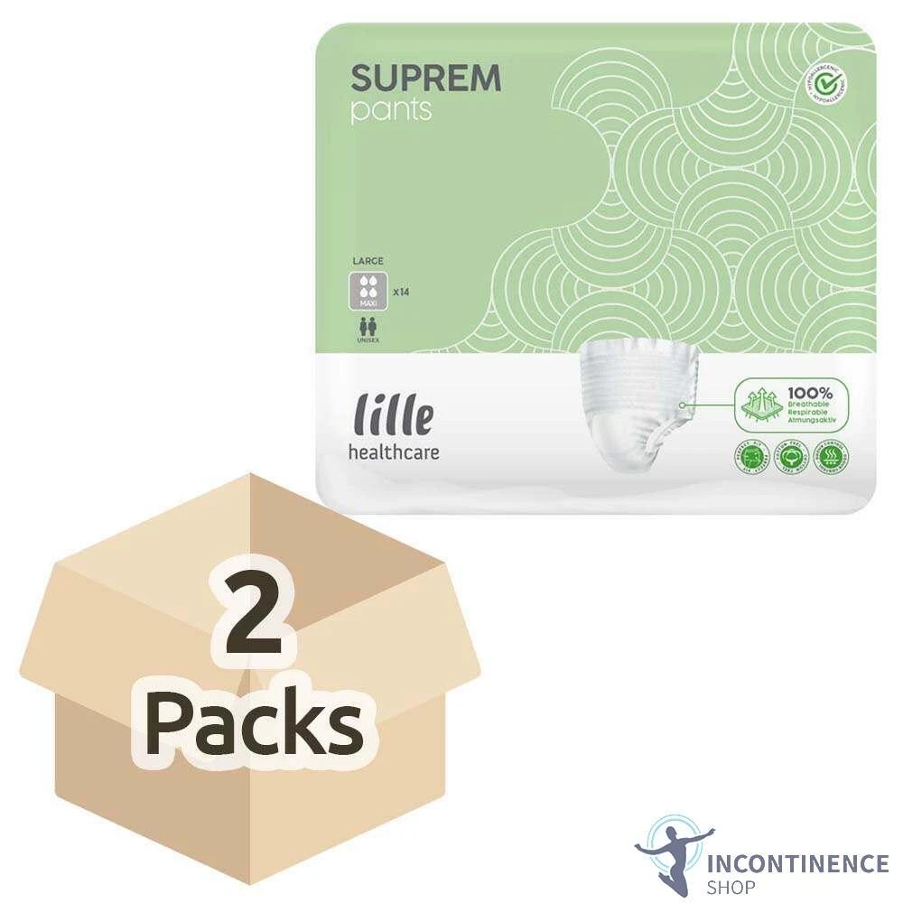 2x Pantalon d'incontinence Lille Suprem   Maxi   Large   Paquet de 14   1900ml