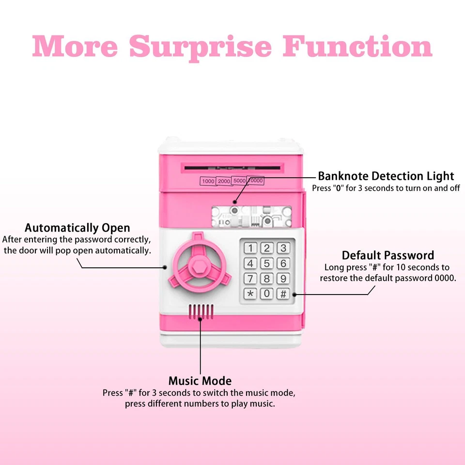 Spardose Kinder Geldautomat Spardose Elektronische Spardose mit Passwortschut... - Bild 4 von 4