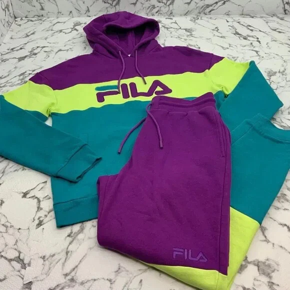 Fila sweatpants with logo in green