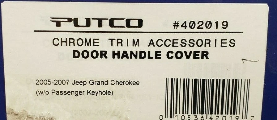 402019 PUTCO CHROME DOOR HANDLE COVER FOR 2009-2018 RAM/JEEP W/O PS KEYHOLE Foto 2 de 4