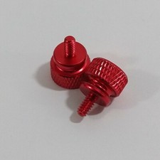 Red 6 -32 Aluminum Alloy Knurled Thumb Screws M3.5 Computer Case Side Panel