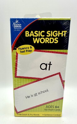 Basic Sight Words Carson Dellosa Test Prep Flash Cards 102 Cards Age 6+ NEW