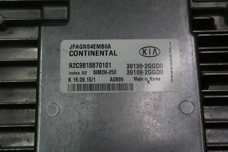 Módulo informático motor KIA OPTIMA 2016 2017 OEM ECM 39138-2ggd0 Foto 2 de 4