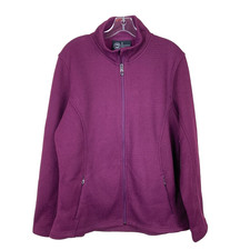 New Polar King Ladies Marmaton Jacket Size Xl Burgundy Full Zip Anti-pill Bonded