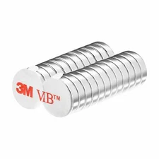 1/2 x 1/8 Inch Strong Neodymium Disc Magnets N52 with Adhesive (24 Pack)