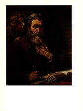 1967 Vintage REMBRANDT "MATTHEW THE EVANGELIST" COLOR offset Lithograph Print