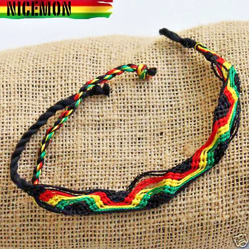 Rasta Friendship Rope Wrist Bracelet 100% Cotton Reggae Marley Irie ...