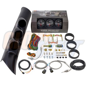 Glowshift B7 Boost Egt Trans Temp Gauges + Pillar Pod For 99-07 Ford Powerstroke