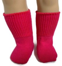 Dark Pink Knit Sport Socks for 18 inch Doll Clothes Girl Accessories