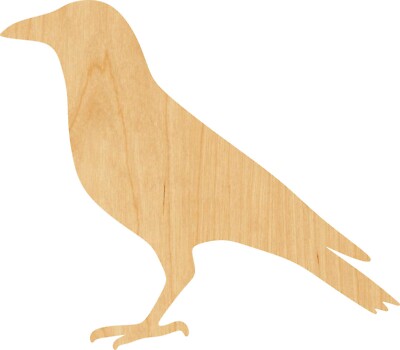 Crow Laser Cut Out Wood Shape Craft Supply - Woodcraft Cutout