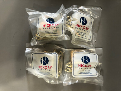 Pair Polished Brass P144-HICKORY Flush Offset Self Closing Cabinet Hinges 4 Pack