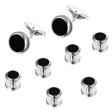 8pcs Mens Cufflinks and Studs Set Tuxedo Epoxy Formal Shirts Business Wedding