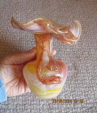 Superbe Vase Style Murano (?) en Verre soufflé Travail Artisan Maitre verrier