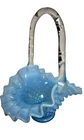 Fenton Blue Opalescent Hobnail Basket 6” Vintage Ruffled Art Glass Clear Handle