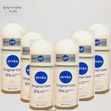6X 50Ml Nivea Original Care Roll On 0 Aluminium Skin Care Essence 48H Deodorant