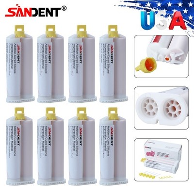 Dental Impression Material VPS Light Body Fast Set (2 Cartridge & Tips) 1-8X