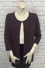 CHICO S TRAVELERS WOMEN'S DARK PURPLE 3/4 SLEEVE JACKET SIZE 2 L