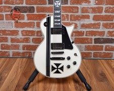 ESP Signature Series James Hetfield Iron Cross Snow White w/ Black Stripes 2021