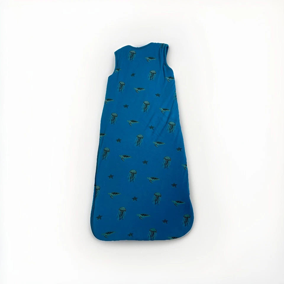 Kyte Saco de Dormir Bebé Pequeño 2.5 Tog Cremallera Completa Saco de Dormir Tortuga Oceánica Medusas Azul Foto 2 de 4