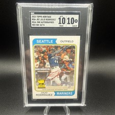 2023 Topps Heritage - Real One Autographs Julio Rodriguez #ROA-JRZ  Red Ink /74
