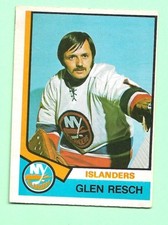 (1) GLENN RESCH 1974-75 O-PEE-CHEE # 353 ISLANDERS ROOKIE EX/EX+ CARD (N5777). rookie card picture