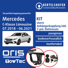 F&uuml;r MERCEDES C-Klasse Limousine Typ W205 18-21 AHK starr +7pol sp. E-Satz TOP