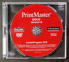 PrintMaster Gold Version 18 (PC, 2007) Broderbund Disc Only