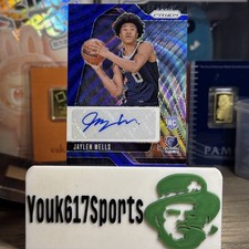 2024-25 Jaylen Wells Panini Prizm Rookie Signatures Auto Blue Wave Prizm RC