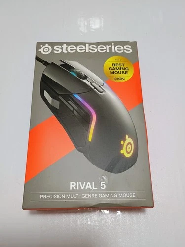SteelSeries Rival 5 Optical Gaming Mouse Matte Black Multi Genre New Computer