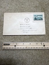 Product Image: 1947 New York City 15c Airmail Scott C35 FDC Forwarded Asheville Backstamp